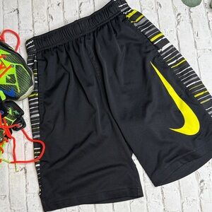 Nike Dri-FIT Boys’ Athletic Shorts – Size Medium – Black/Yellow